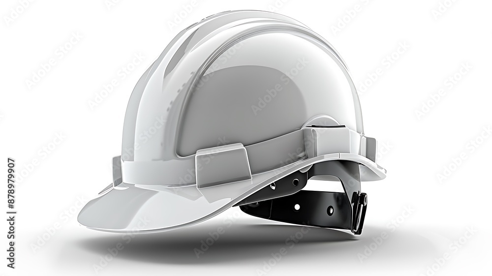 White Engineering Hard Hat Isolated on White Background White Engineering Hard Hat Isolated on White Background