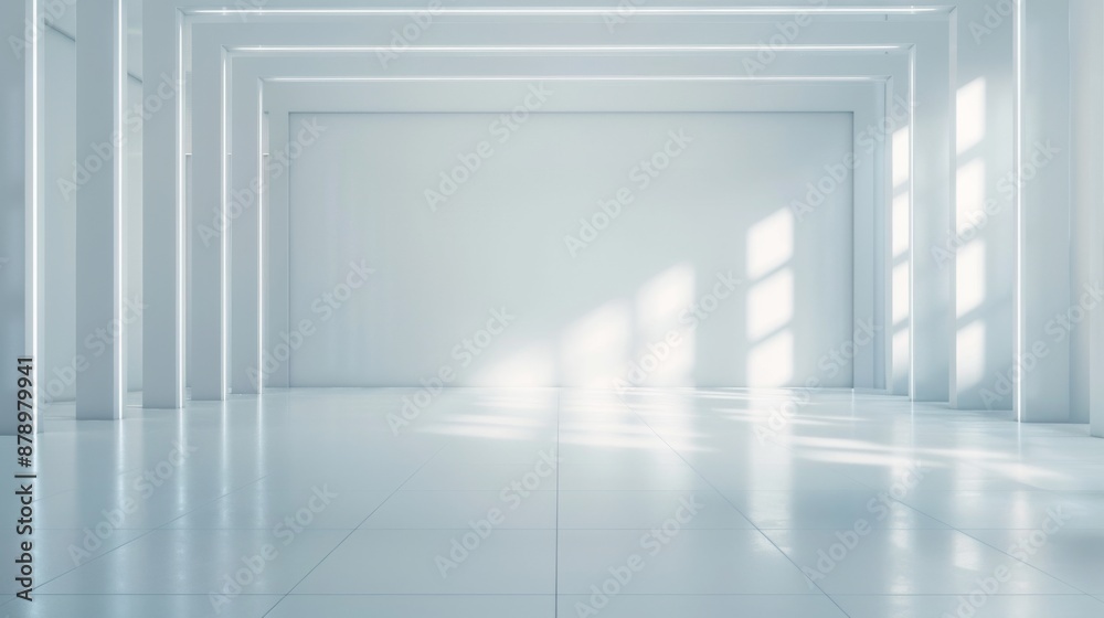 Minimalistic white empty room with natural light through windows. Clean, modern interior showcasing simplicity and spaciousness. Minimalistic white empty room with natural light through windows. Clean, modern interior showcasing simplicity and spaciousness.