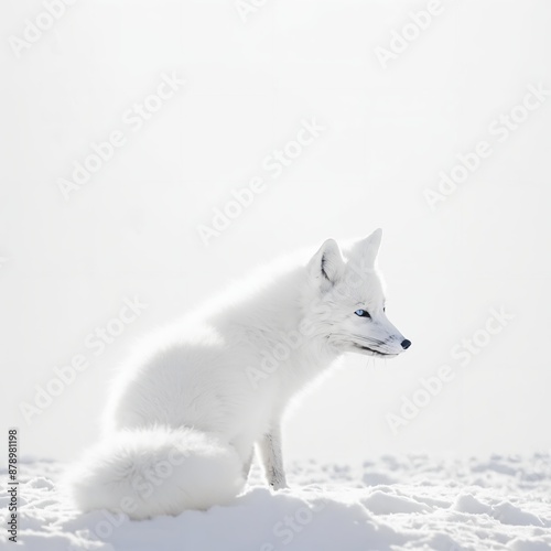 Generative AI, Ethereal Elegance: The Majestic Arctic Fox in the Pristine Snowy Wilderness