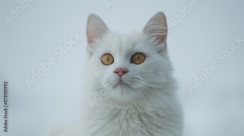 Gros plan sur un chat de race sacré de Birmanie