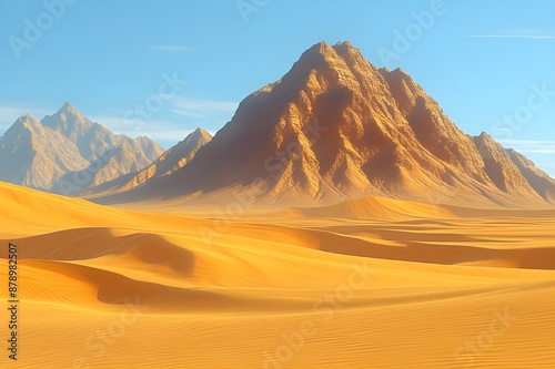 Majestic Mountain Range Rises Above Expansive Desert Landscape.