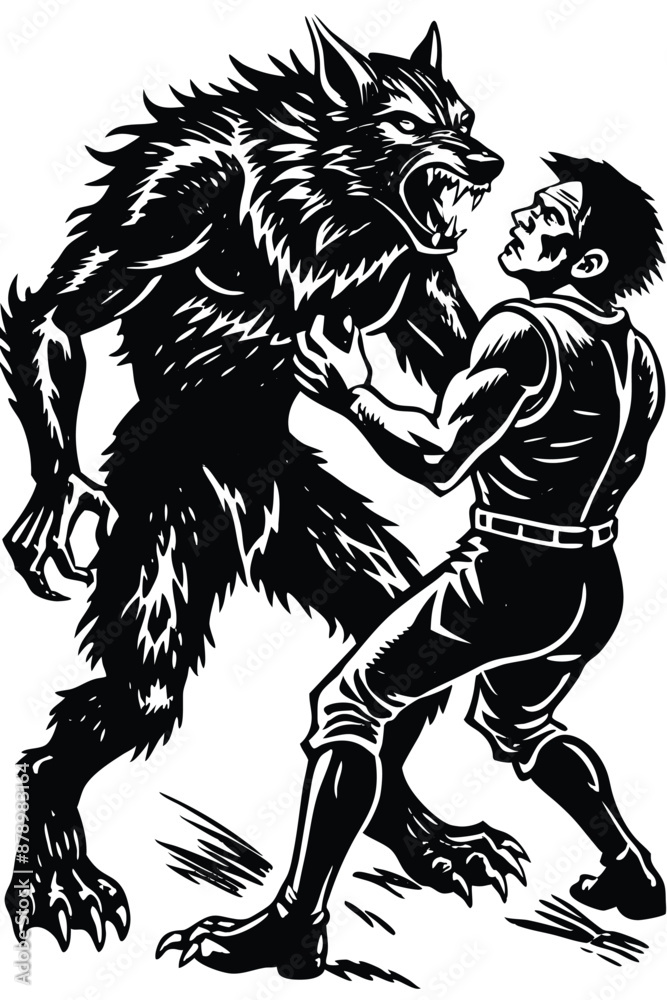 werewolf mythical creature vector illustration werewolf mythical creature vector illustration