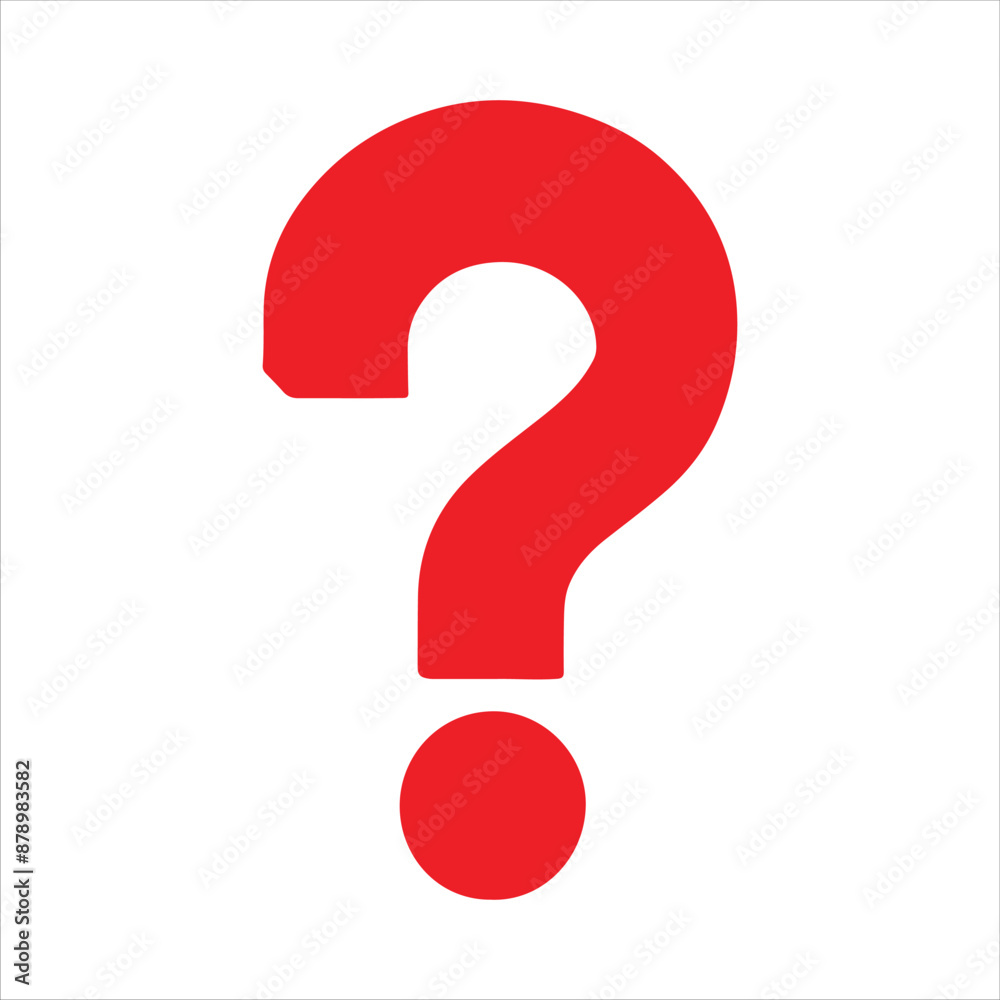 Red question mark silhouette on white background. Question mark icon sign vector illustration design. Red question mark silhouette on white background. Question mark icon sign vector illustration design.