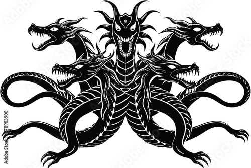 hydra mythical creature vector illustration