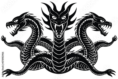 hydra mythical creature vector illustration
