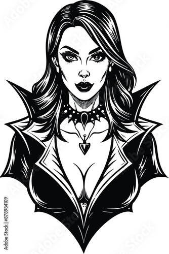 A Lady vampire vector illustration