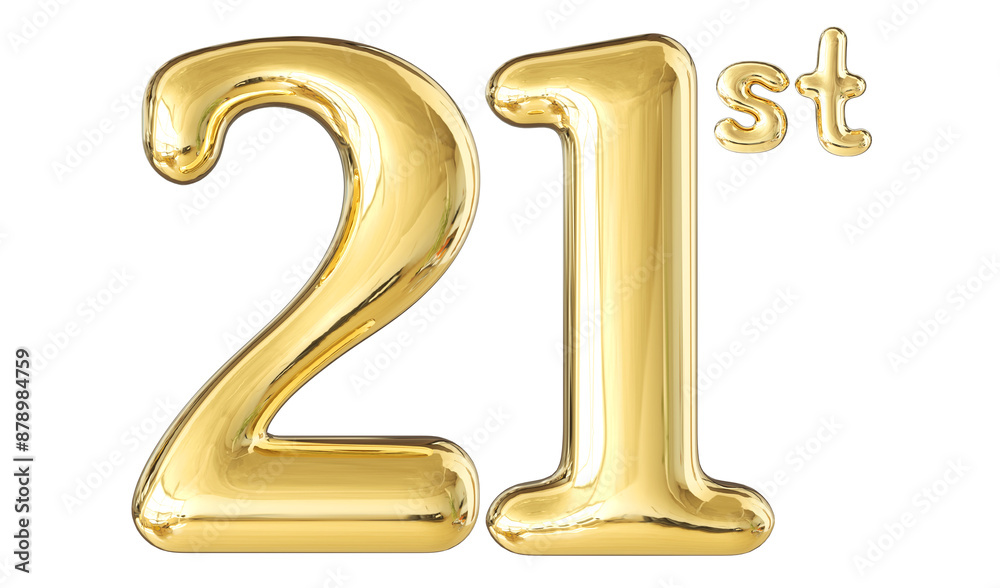 21st Anniversary Gold Number 3D 21st Anniversary Gold Number 3D