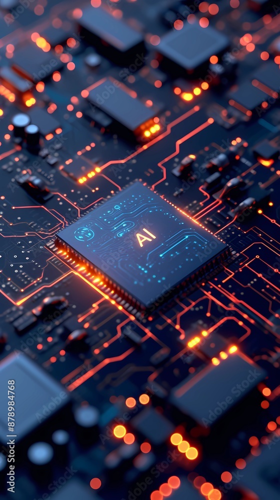 AI Chip on a Motherboard. AI Chip on a Motherboard.