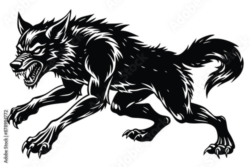 werewolf mythical creature vector illustration isolated on white background