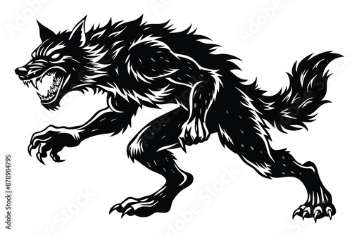 werewolf mythical creature vector illustration isolated on white background