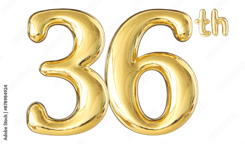 36th Anniversary Gold Number 3D 36th Anniversary Gold Number 3D