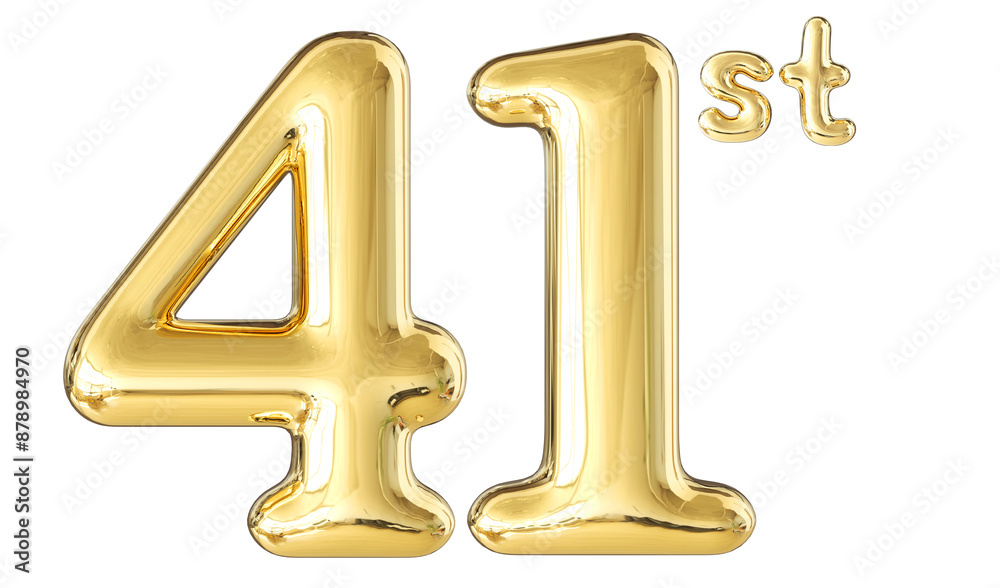 41st Anniversary Gold Number 3D 41st Anniversary Gold Number 3D