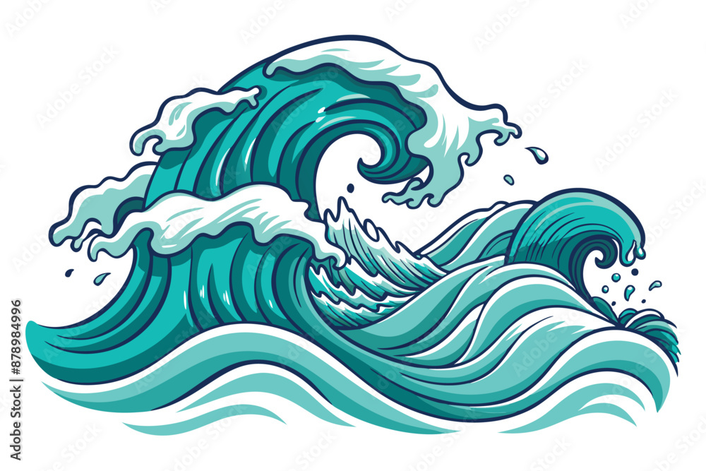 sea waves sketch vector illustration sea waves sketch vector illustration