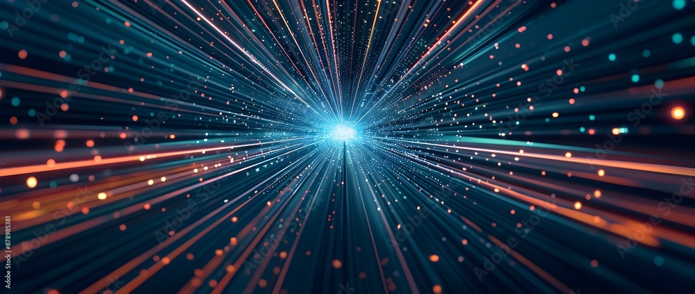 Fototapeta premium Retro Vintage Abstract Background with Geometric Shape and Speed Motion Perspective Line