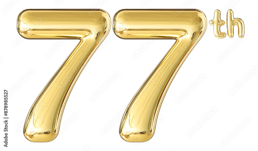 77th Anniversary Gold Number 3D 77th Anniversary Gold Number 3D