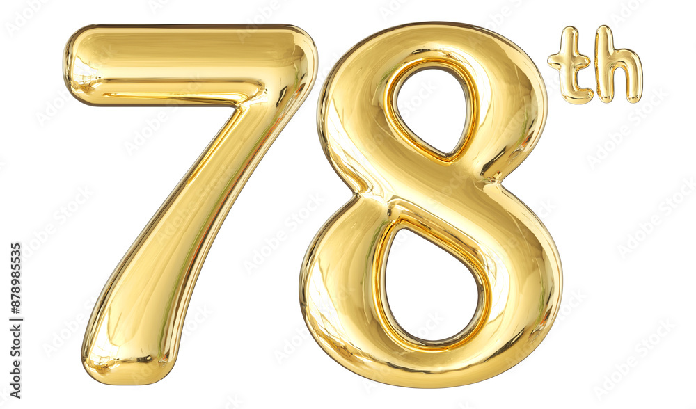 78th Anniversary Gold Number 3D 78th Anniversary Gold Number 3D