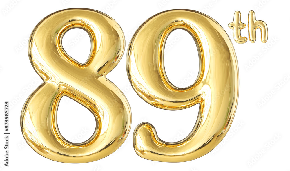 89th Anniversary Gold Number 3D
