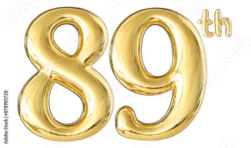 89th Anniversary Gold Number 3D