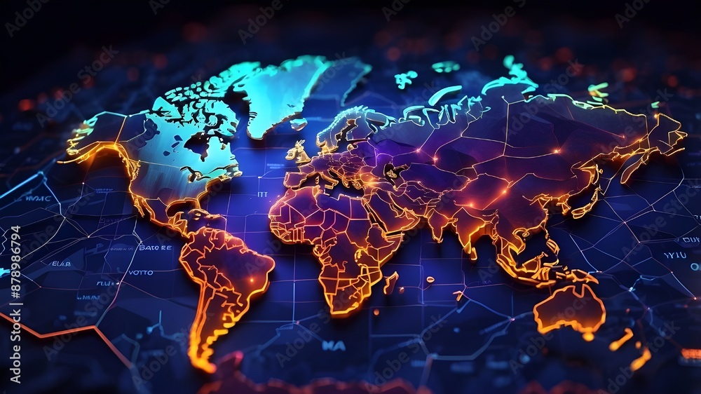 World Map Examples a world map example using geospatial data mapping, where the ...