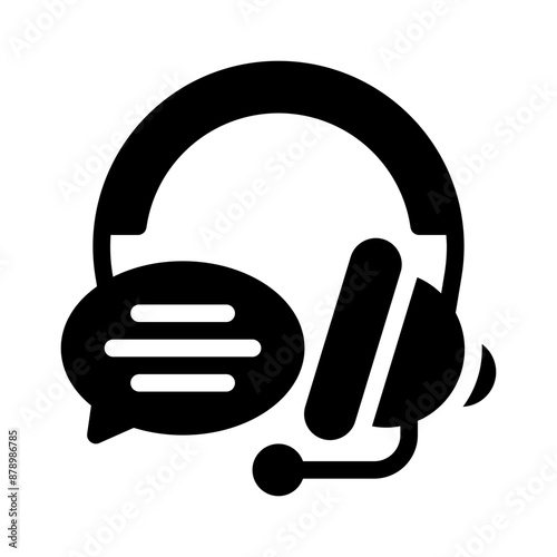 headset glyph icon
