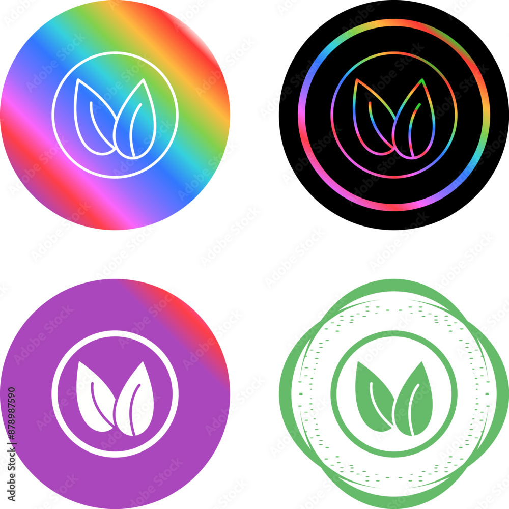 Two Leaves Vector Icon Two Leaves Vector Icon