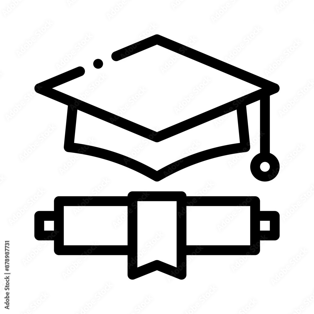 graduation line icon graduation line icon