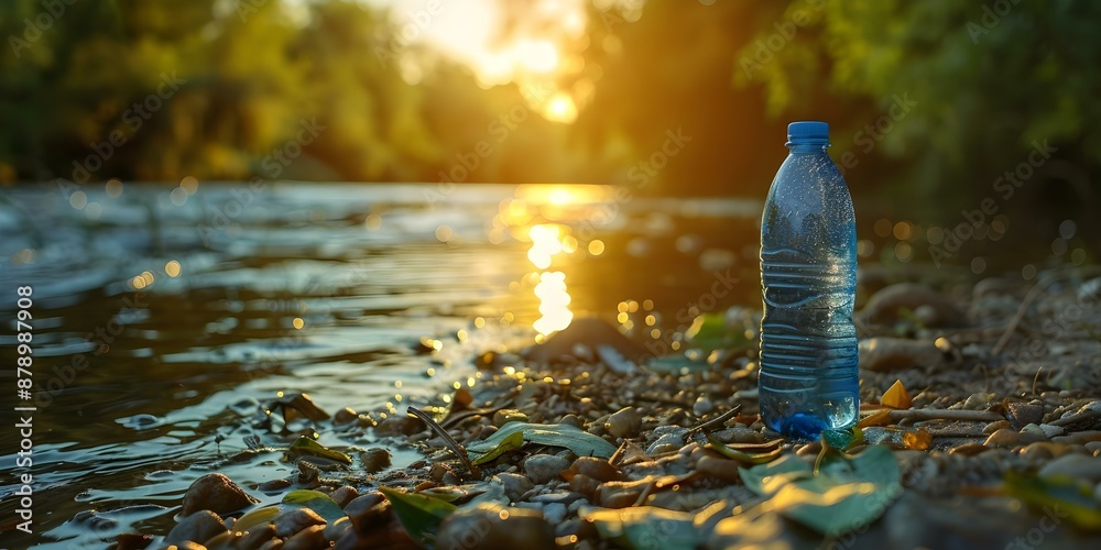 Litter in waterways harms environment Reduce waste recycle plastic ...