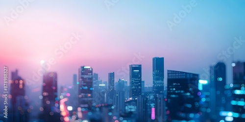 Modern city skyline with innovative architecture and contemporary color effects. Concept Cityscapes, Modern Architecture, Innovative Design, Contemporary Colors photo