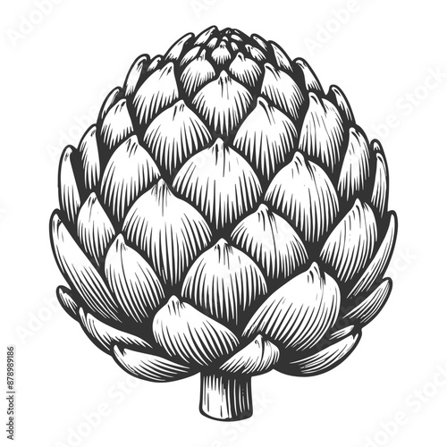 Artichoke hand drawing sketch style vector