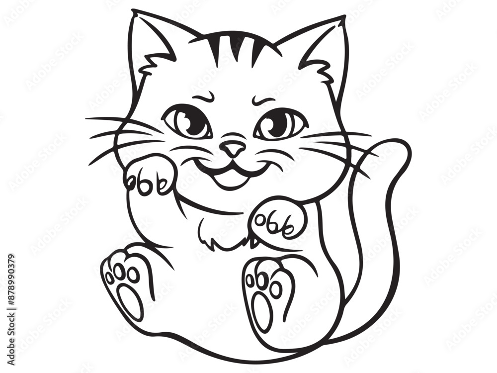 Obraz premium Happy International Cat Day! vector image.