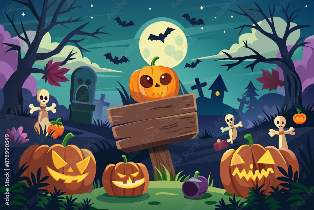 Fototapeta premium halloween background with pumpkins