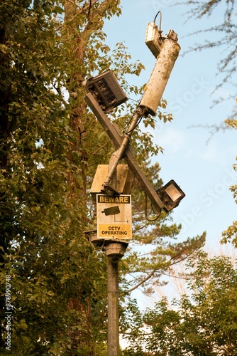 Bild auf Leinwand old abandoned cctv camera, big brother