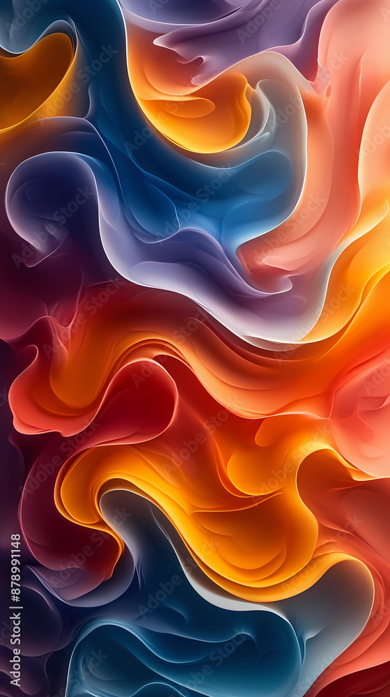 Abstract Colorful Swirls Background.