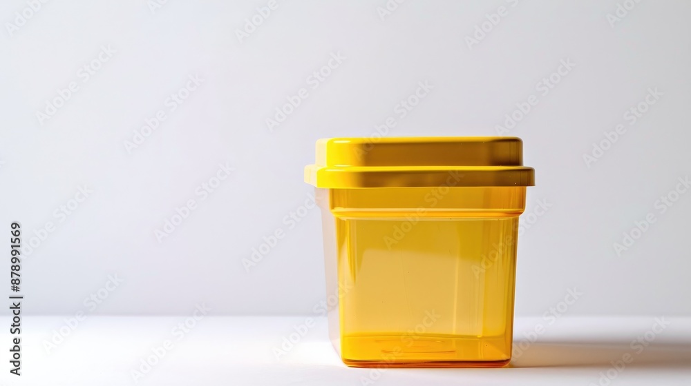 Plastic container displayed against white backdrop