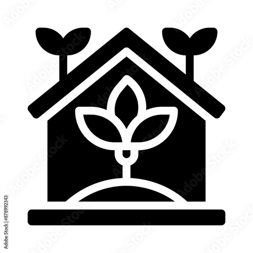 greenhouse glyph icon