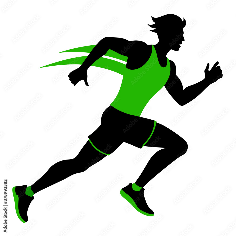 Obraz premium silhouette of running person Athlete, Sportsman, Fitness Enthusiast men, color changeable vector silhouette