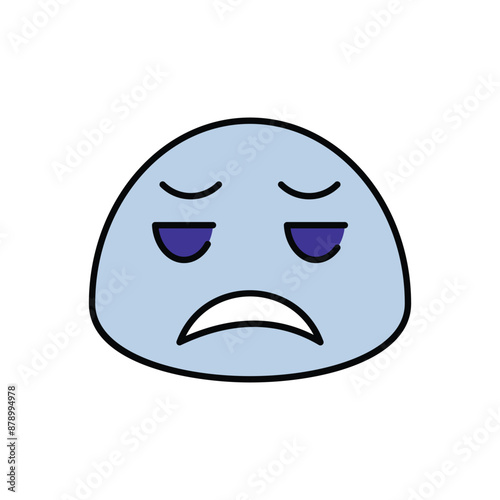 Disappointed icon design with white background stock illustration