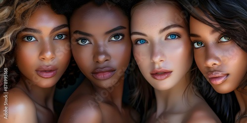 "Embracing Natural Beauty Five Diverse Women with Flawless Makeup in Beauty Campaigns". Concept Beauty Campaigns, Natural Beauty, Flawless Makeup, Diverse Women, Embracing Beauty
