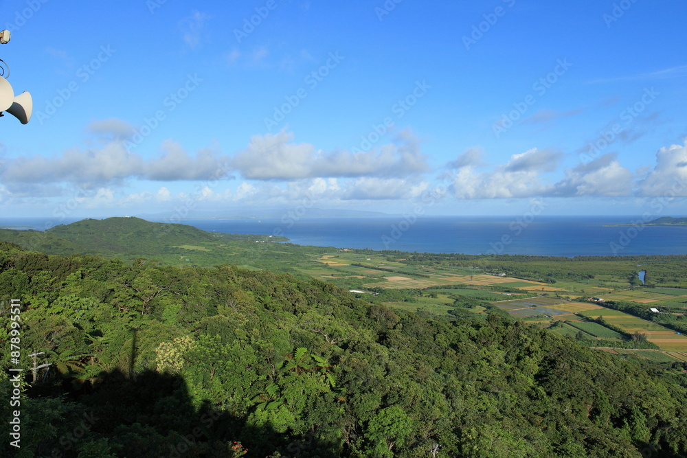 Iriomote Island seen from the migratory bird observation station in Mt.Bannadake Iriomote Island seen from the migratory bird observation station in Mt.Bannadake