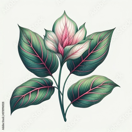 Aglaonema flower vector image photo