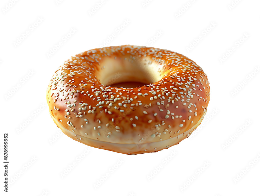 fresh baked buttery bagel with sesame seeds, isolated on a white background, bakery, bread fresh baked buttery bagel with sesame seeds, isolated on a white background, bakery, bread