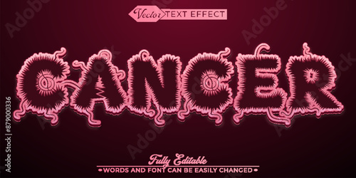 Cancer Vector Editable Text Effect Template