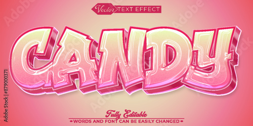 Graffiti Shiny Soft Colorful Candy Vector Editable Text Effect Template