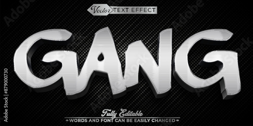 Gray Graffiti Street Gang Vector Editable Text Effect Template