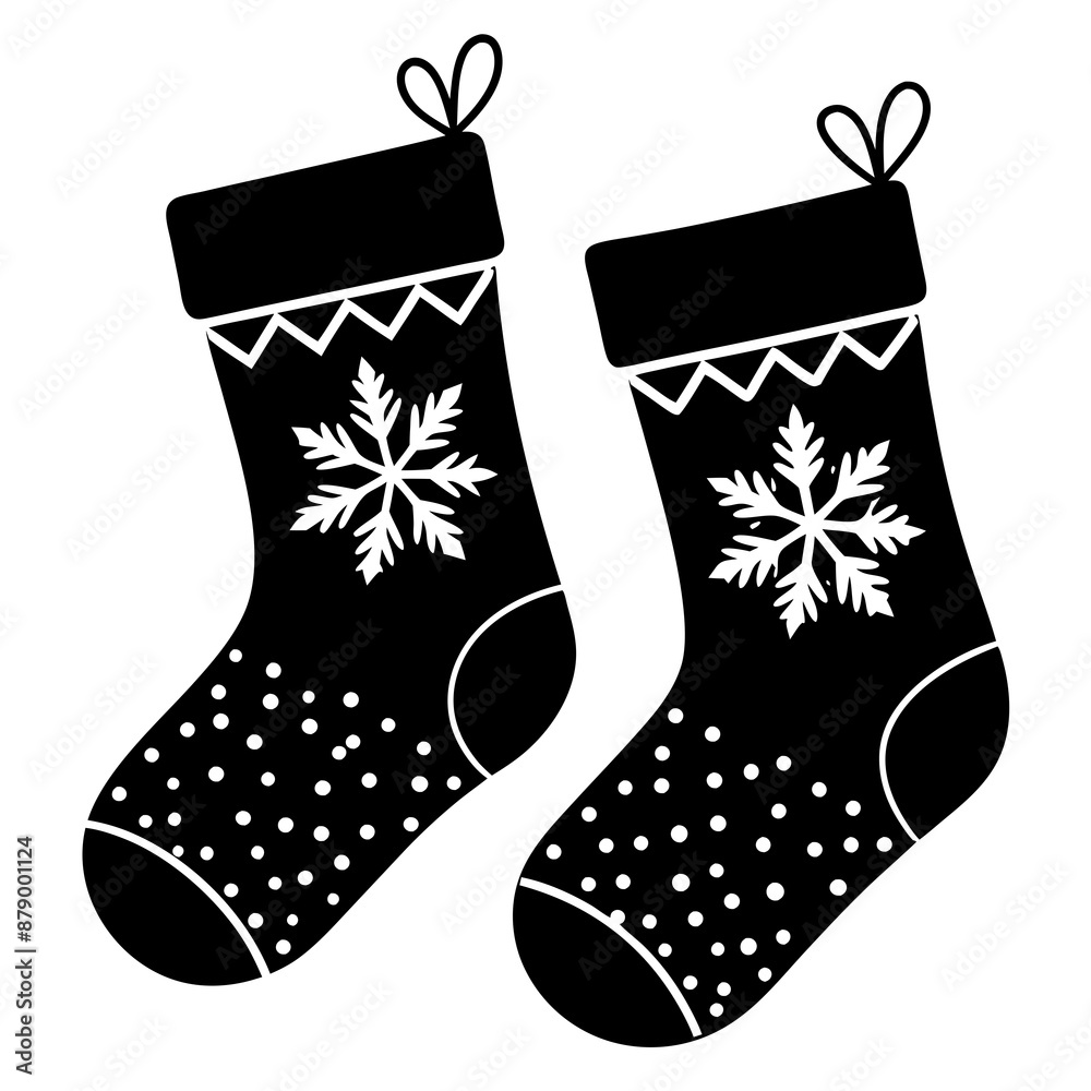 create a  black Christmas Stockings vector, Christmas, sock, stocking