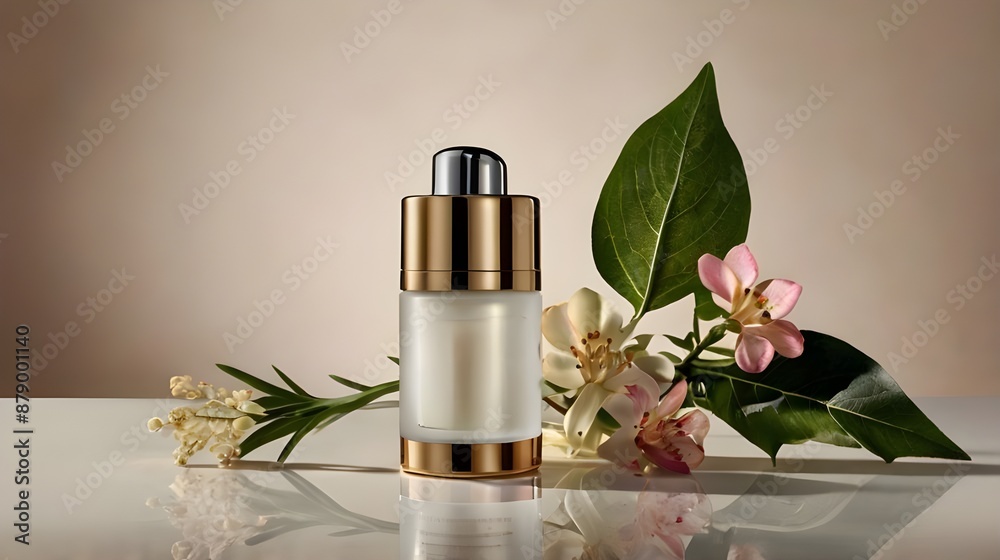 Luxury Skincare Set with Botanical Elements on Neutral Background
Luxury Skincare Set with Botanical Elements on Neutral Background