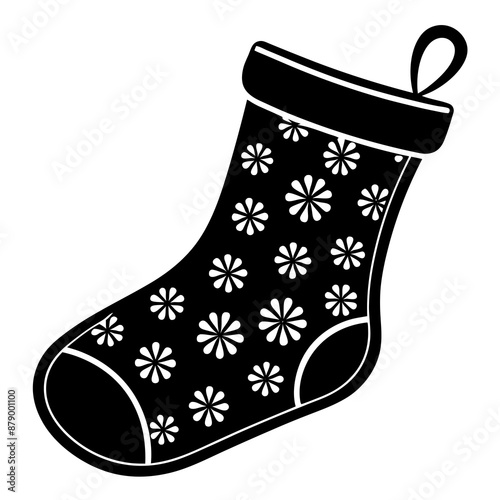 create a  black Christmas Stockings vector, Christmas, sock, stocking