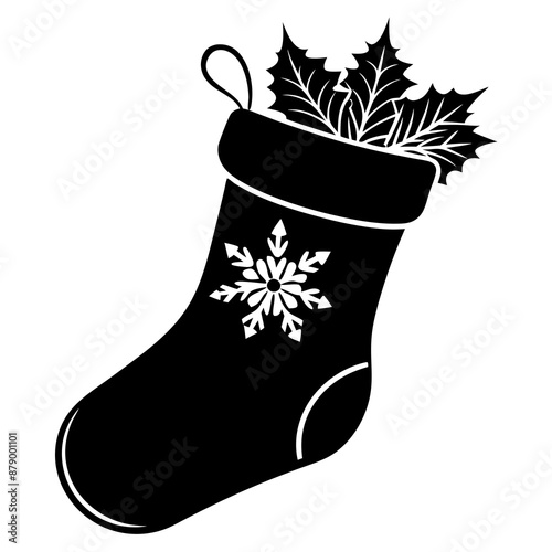 create a  black Christmas Stockings vector, Christmas, sock, stocking