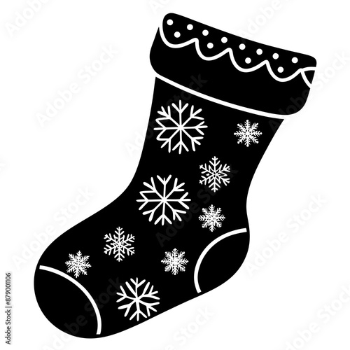 create a  black Christmas Stockings vector, Christmas, sock, stocking