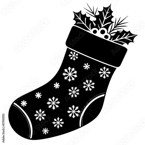 create a  black Christmas Stockings vector, Christmas, sock, stocking